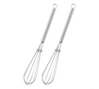 Lot de 2 mini fouets en acier inoxydable avec boucle de suspension pour fouet de cuisine, mélanger, mélanger et battre, antirouille et pratique