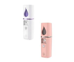 Lot de 2 mini humidificateurs faciaux portables rechargeables par USB, 10,2 x 3 cm, pour extensions de cils, maquillage, hydratation de la peau en voyage
