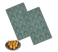 Lot de 2 Mini Moule à Madeleine, Silicone Moule à Gâteau Madeleine, Madeleine Moulle de Cuisson à 15 Trous, Antiadhésifs Madeleine Pâtisserie Plaque pour Mousse Chocolat Gâteau (Gris carbone)