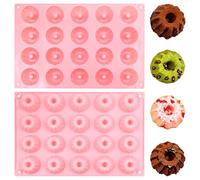Lot de 2 mini moules en silicone Gugelhupf de 20 cm pour gâteaux, muffins et brownies