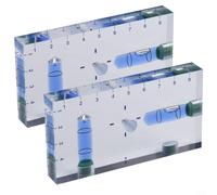 Lot de 2 mini niveau à bulle magnétique pour niveau torpille avec règle - Outil à bulles en ABS transparent pour menuiserie 95 mm