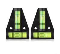 Lot de 2 mini niveaux pour jauge à bulle de type T pour outils de rénovation domestique - Dispositif de nivellement en plastique résistant aux chocs 58 x 43 mm (jaune)