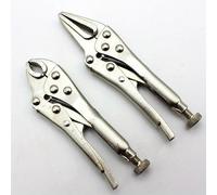 Lot de 2 mini pinces de verrouillage de style étau de 12,7 cm à long bec et mâchoire incurvée de 10,2 cm pour économiser du travail