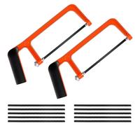 Lot de 2 mini-scies à métaux avec 10 lames de scie - Scie circulaire manuelle pour bois et métal