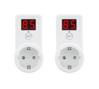 Lot de 2 minuteries de compte et rebours - prise de courant - Minuterie numérique - 10 min à 9 h 50 - 230 V (AL09G-2D)