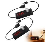 Lot de 2 minuteries USB 5 V 2 A Câble de prise de courant : câble de commutation de compte à rebours USB, fonction d'arrêt réglable et automatique 24 h, minuterie de compte à rebours numérique pour