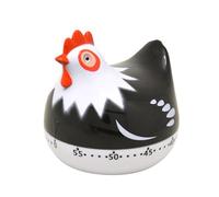 Lot de 2 minuteurs de cuisine à motif de poulet - Minuteur de cuisine mécanique - Rappel de cuisine - Pour étudiant - Cuisson à la maison - 6. 7 x 6,5 cm - B03293C25ZD8IB - Noir - 6,5 x 6,5 cm