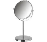 Lot de 2 miroir grossissant double face x5 sur pied en verre/métal argenté - Diamètre 17 x Hauteur 35 cm -JUANIO- G