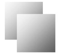 Lot de 2 miroirs muraux carrés en verre avec bord poli, pour chambre à coucher, salon, couloir, décoration et maquillage - 60 x 60 cm