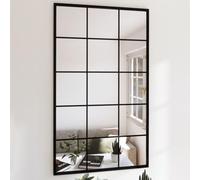 Lot de 2 miroirs muraux en métal noir - 100 x 60 cm - Avec crochets de fixation - Pour couloir, chambre à coucher, salon - Miroir cosmétique - Décoration de maquillage