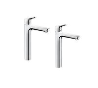 Lot de 2 mitigeurs lavabo Focus 230 avec tirette et vidage chromé