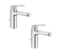 Lot de 2 mitigeurs lavabo GROHE Eurosmart Cosmopolitan S Chromé
