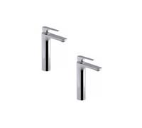 Lot de 2 mitigeurs lavabo haut Aleo+ sans vidage chromés