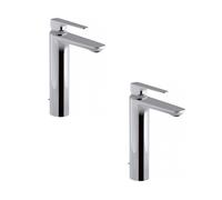 Lot de 2 mitigeurs lavabo haut JACOB DELAFON Aleo+ avec vidage chromés