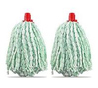 Lot de 2 mop serpillère à franges pour balai recharge vadrouille tête de rechange en microfibre - Hauteur 30 cm -JUANIO- Blanc G