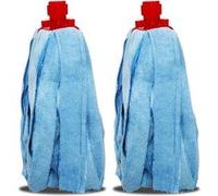 Lot de 2 mop serpillère à franges pour balai recharge vadrouille tête de rechange en microfibre super absorbante - Hauteur 30 cm -JUANIO- Bleu G