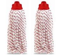Lot de 2 mop, serpillère à franges pour balai, tête de balai, recharge lave sol, tête de rechange en microfibre, 150 gr -JUANIO- Blanc G