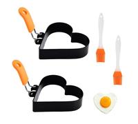 Lot de 2 Moule Oeuf Au Plat,Moule à omelette en forme de cœur， Moules à œUfs en Acier Inoxydable,Moules à œUfs Au Plat Pour Poêle,Moule à œUfs Au Plat,Moule à œUfs Au Plat,Moule à œUfs,Moule à Crêpes