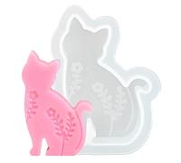 Lot de 2 moules à bougies Easter Bunny - Moules en résine d'argile d'argile de lapin chat, décoration de la maison en argile d'argile de bougie, moule à savon pour travaux manuels et bricolage en