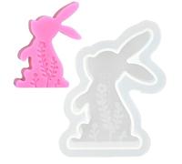 Lot de 2 moules à bougies Easter Bunny - Moules en résine d'argile d'argile de lapin chat, décoration de la maison en argile d'argile de bougie, moule à savon pour travaux manuels et bricolage en