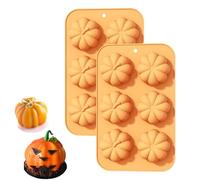 Lot de 2 moules à gâteau 3D en forme de citrouille - Moules en silicone d'automne pour Thanksgiving, Halloween, Noël, bonbons, pâtisserie, gâteau, chocolat