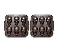 Lot de 2 moules à gâteau en forme de tête de mort - 6 compartiments - Moule | Moule à glaçons en forme de crâne 3D, résistant à la chaleur, accessoires de cuisson pour chocolat, gâteaux, bonbons