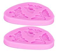 Lot de 2 moules à gâteau en silicone pour tartes au beurre rose, savon fait à la main, aromathérapie, plâtre, chocolat, bonbons, antiadhésif, démoulage facile pour bricolage,