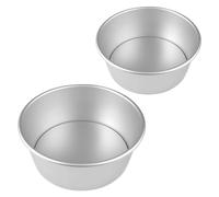 Lot de 2 Moules à gâteau ronds pour Cuisson de Gâteaux,Pains et Pâtisseries | 6/7 Pouces, En Aluminium Anodisé, Avec Fond Amovible, Poli Miroir, Facile à Nettoyer Et Lavable Au Lave-Vaisselle
