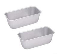 Lot de 2 moules à pain rectangulaires antiadhésifs pour muffins, gâteaux, brownies, desserts, 20 x 9,8 x 7 cm - Argenté