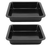 Lot de 2 moules à pâtisserie carrés antiadhésifs |pour Gâteau/Pizza/Pain (Black TG01#A)