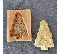 Lot de 2 moules de cuisson 3D en bois, presse à biscuits en bois, moule en bois sculpté 3D, pour la cuisine à faire soi-même (A)