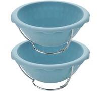 Zenker 9939050 Lot de 2 moules demi sphère pour ballon de foot, moule à gâteau demi sphère, moule robe de princesse, Silicone, Bleu, 18 x 9 cm