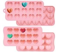 Lot de 2 moules en silicone en forme de cœur à 15 cavités
