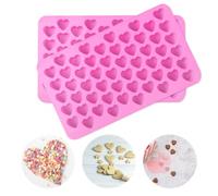 Lot de 2 moules en silicone en forme de cœur pour aliments, glaçons, chocolats, bonbons, gâteaux - Moules de cuisson DIY pour l'amour