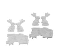 Lot de 2 moules en silicone en forme de lapin 3D pour décoration de gâteaux et projets d'artisanat faits à la main, outils de fabrication de pendentifs, moules à fleurs Babbits