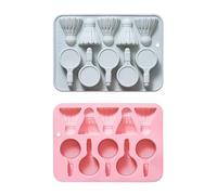Lot de 2 moules en silicone en forme de raquette de badminton et volant pour chocolat, glaçons, dessert, bonbons, mousse, pâtisserie, savon fait main, décoration de cupcakes, gelée, pudding