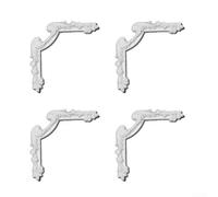 Lot de 2 moulures d'angle florales en polyuréthane - Décoration murale et plafond - Pour intérieur de maison - Légères de style européen - Facile à installer pour salon, chambre à coucher, blanc (F)