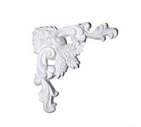 Lot de 2 moulures d'angle murales en polyuréthane blanc 18 x 18 cm Motif floral Décoration de plafond pour maison, bureau, salle à manger, ajustement symétrique (18 cm x 2 pièces)