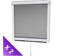 Lot de 2 Moustiquaires de fenêtre en PVC L100 x H145 cm - Recoupable en largeur et hauteur