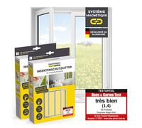 Lot de 2 moustiquaires EASYmaxx 150 x 130 cm blanc 12 fixations magnétiques pour fenêtres