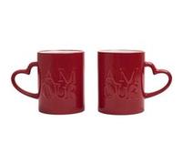 Lot de 2 Mugs - THE CONCEPT FACTORY - Amour - Rouge