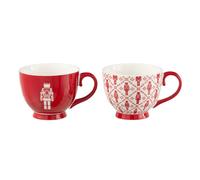 Lot de 2 Mugs en Céramique Casse-Noisette 45cl Rouge