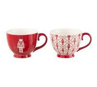 Lot de 2 Mugs en Céramique Casse-Noisette 45cl Rouge