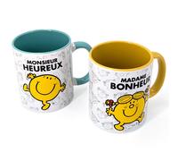 Lot de 2 mugs MONSIEUR MADAME série Bonheur et Heureux