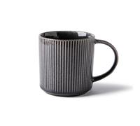 Lot de 2 mugs noir - "Charbon" | Lot de 2 mugs, 100% grès réactif, 8 x 9 cm, Émail unique, Noir, Micro-ondes, Lave-vaisselle, Style artisanal