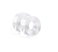 Lot de 2 nano rubans adhésifs double face non marquants 3 m Transparent 300 x 3 x 0.2 cm