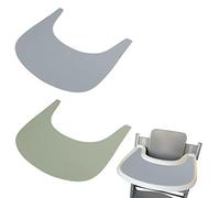 Lot de 2 napperons en Silicone pour Chaise Haute Stokke Tripp Trapp, Plateau de Chaise Haute pour bébé, napperon pour bébé, Tout-Petits (Vert Sauge et Bleu poussiéreux)