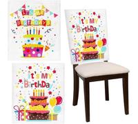 Lot de 2 nappes de table aux motifs joyeux représentant des gâteaux, pour les occasions spéciales