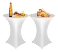 Lot de 2 nappes extensibles pour table mange-debout - 80 x 110 cm - Nappe élastique pour comptoir de bar, table ronde, mariage, fête d'anniversaire