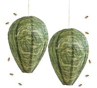 Lot de 2 nid de guêpes artificiels à suspendre pour l'extérieur, imperméable, résistant aux intempéries, pour la maison et le jardin (C)